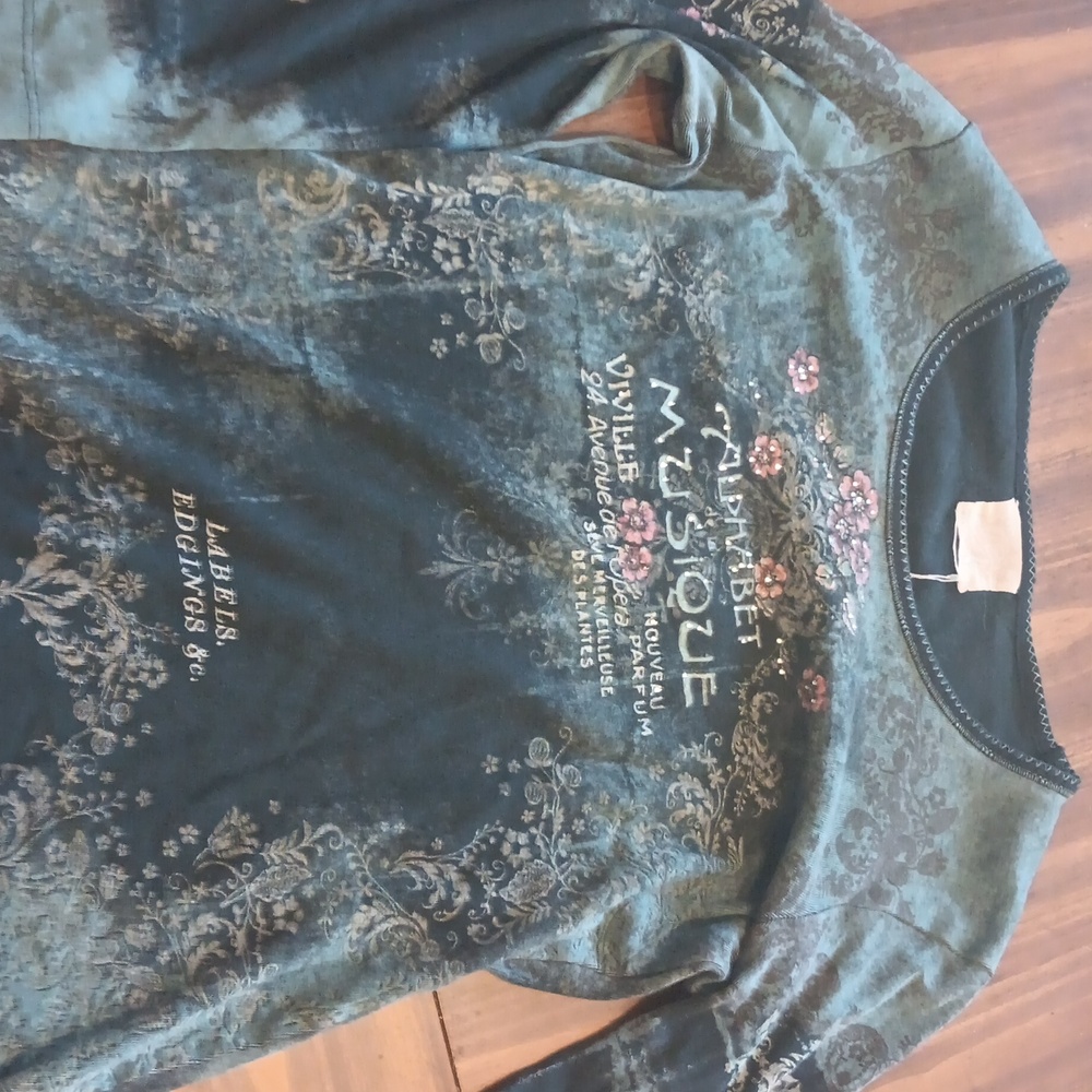 Small skinny Minnie alphabet musique color green blue vintage
